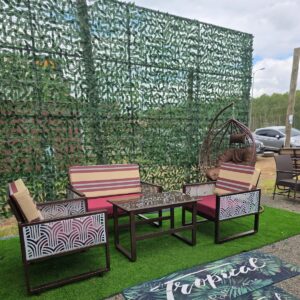 Lantana Powder Coated Metallic 4 Seater Lounge Set - Image 2