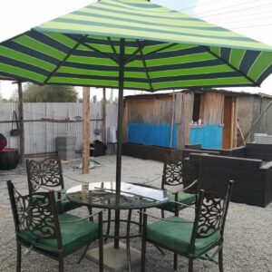 Powder coated dining set with arms - Image 2