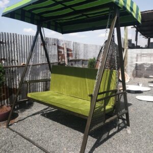 2-Seater Powder Coated Swing with Waterproof Canvas Shade - Image 2