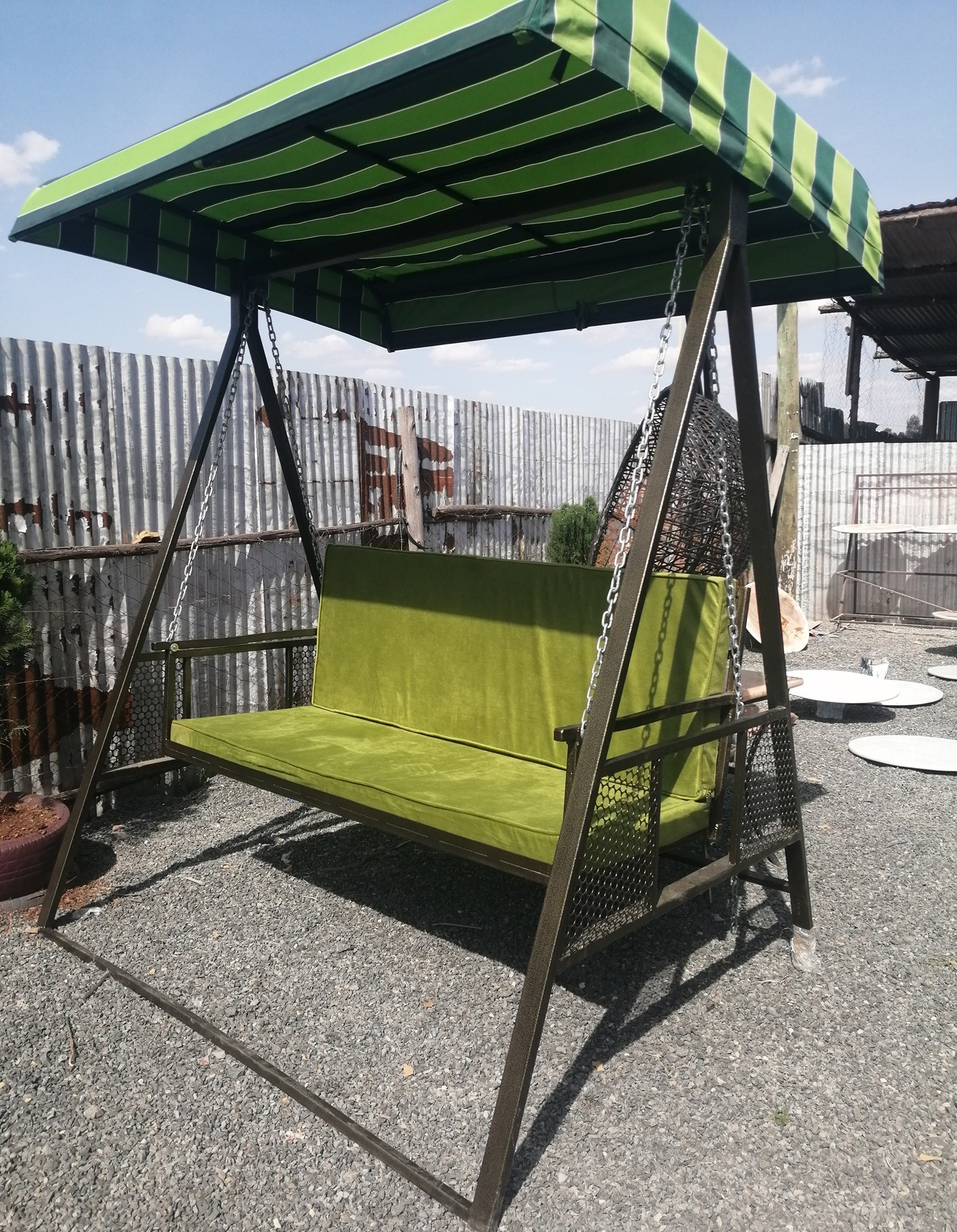 2-Seater Powder Coated Swing with Waterproof Canvas Shade - Image 2