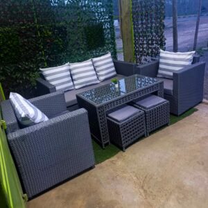 5 Seater Lounge Set with coffee table and 2 side stools
